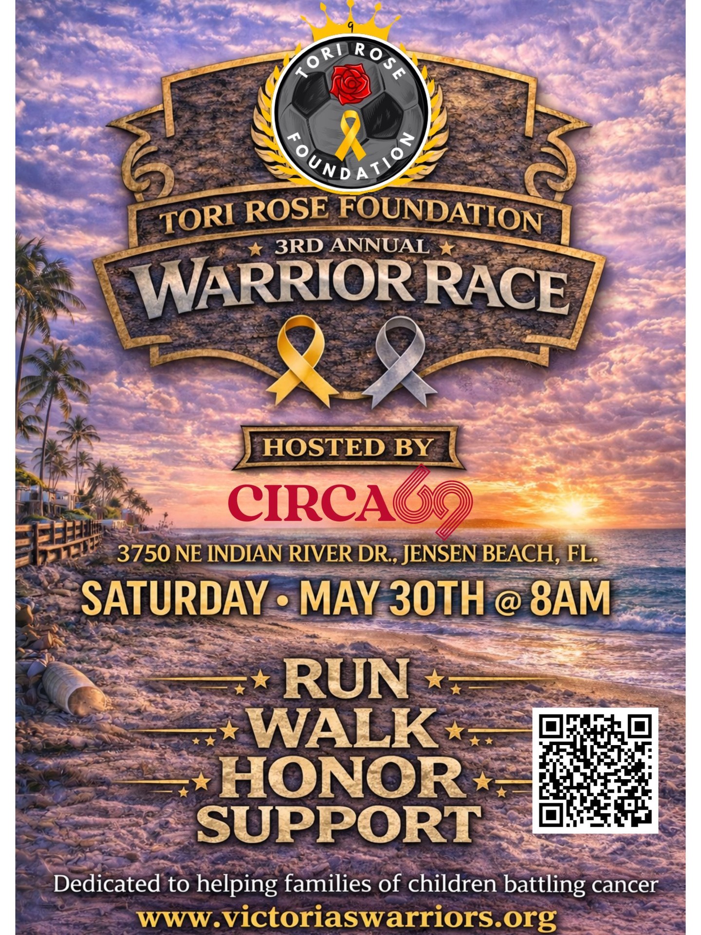 This race means more to me than words can say. My work in real estate has always been about more than just houses: it's about the people and the community we build together. I am so honored to invite you to join us for the 3rd Annual Warrior Race 5K.
This foundation was started in honor of my beautiful daughter, Victoria. Every registration and donation helps us support pediatric cancer patients and their families during their most difficult times. Seeing our community come together to carry her legacy forward is truly what keeps us going.
It’s going to be a lovely day at a beautiful location right by the water! 🌊
🗓 Date: Saturday, May 30th, 2026
🕗 Time: 8:00 AM
📍 Location: CIRCA69 3750 NE Indian River Drive, Jensen Beach
Whether you run, walk, or just come out to show your support, we would love to have you there. All proceeds go directly to the Tori Rose Foundation to help families navigate the challenges of pediatric cancer. Let’s be Victoria's Warriors together!
SIGN UP HERE :
https://victoriaswarriors.org/3rd-annual-warrior-race
VALINDA MALAVE LPT REALTY
772-888-1124
#ToriRoseFoundation #WarriorRace5K #JensenBeach #NoFamilyFightsAlone